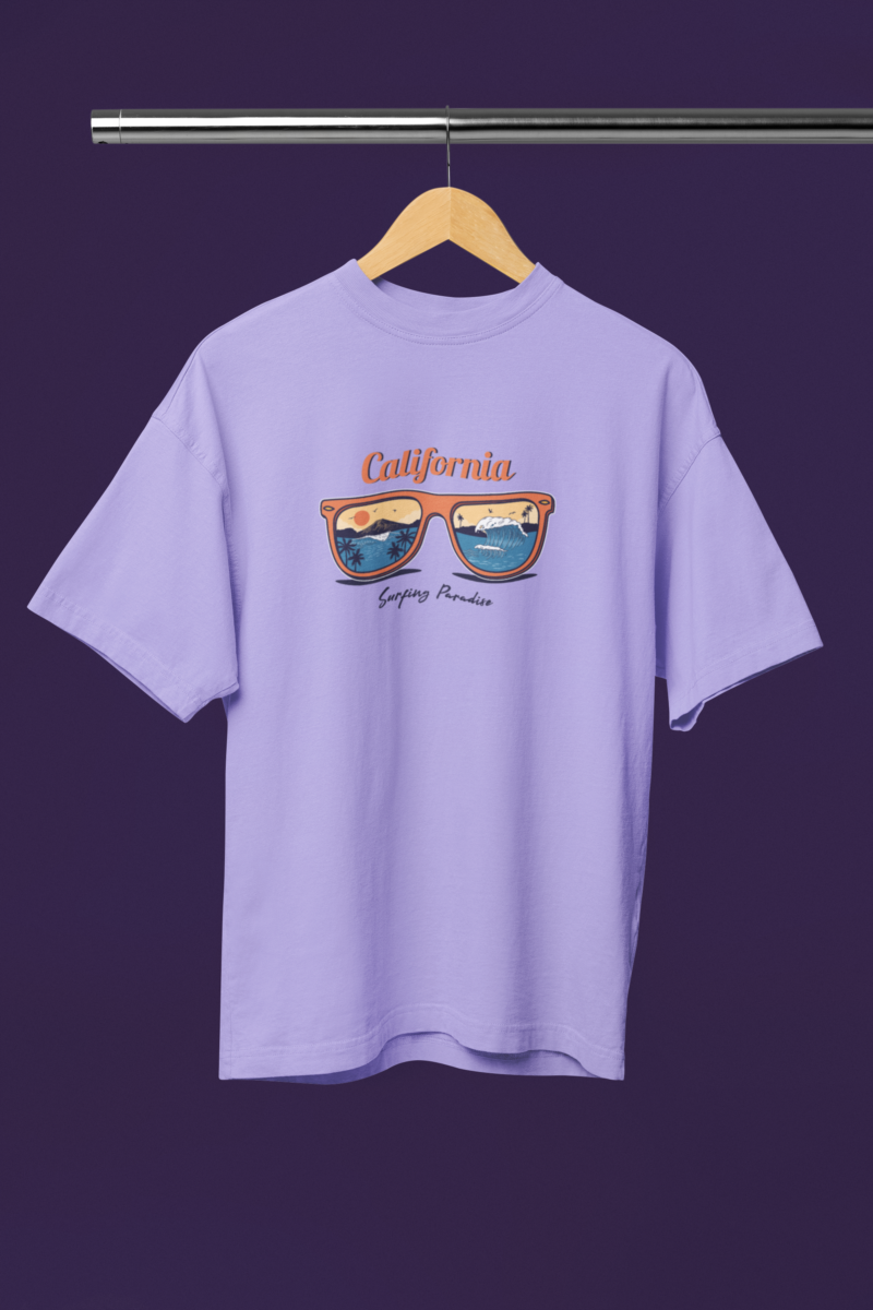 California Beach Style Women's Lavender Oversized T-Shirt