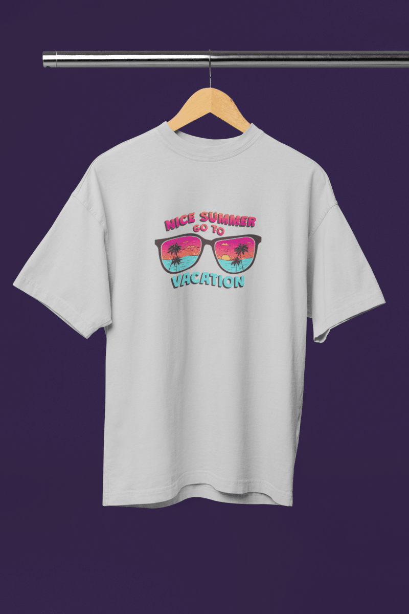 Women's Light Grey Oversized T-Shirt - Vacation Mode
