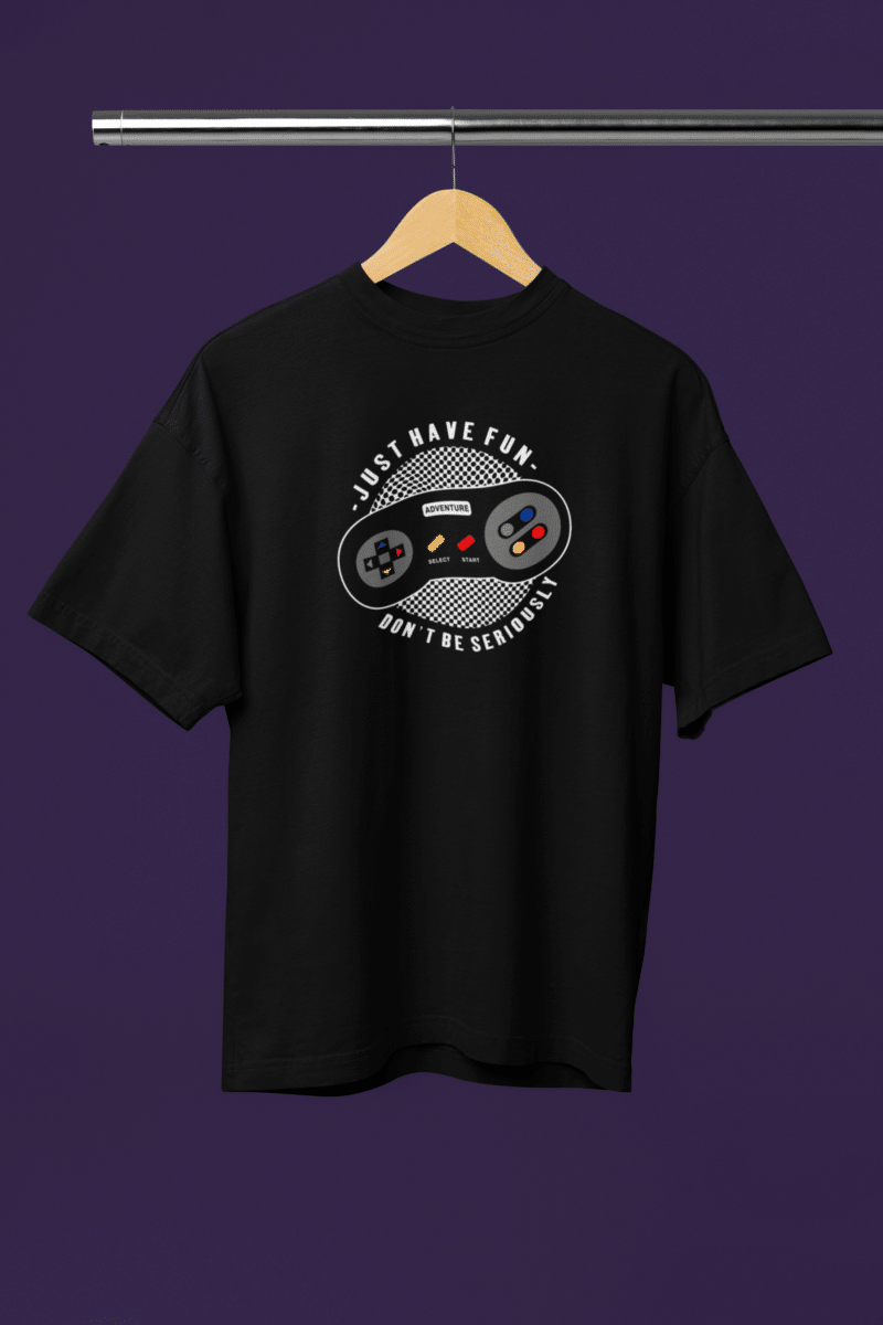 Women's Black Oversized T-Shirt - Just Have Fun