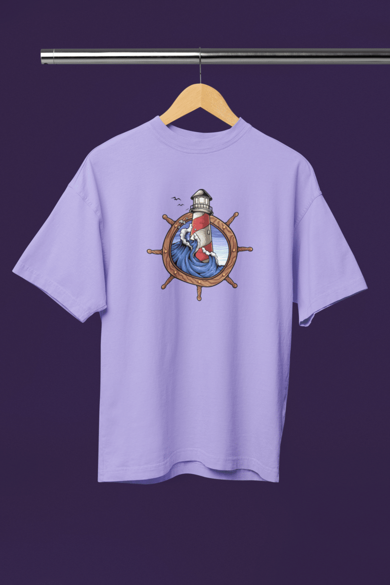 Lighthouse Women's Lavender Oversized T-Shirt