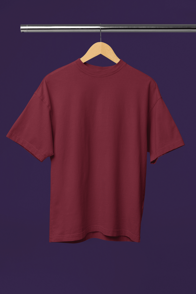 Men's Burgandy Oversized T-Shirt