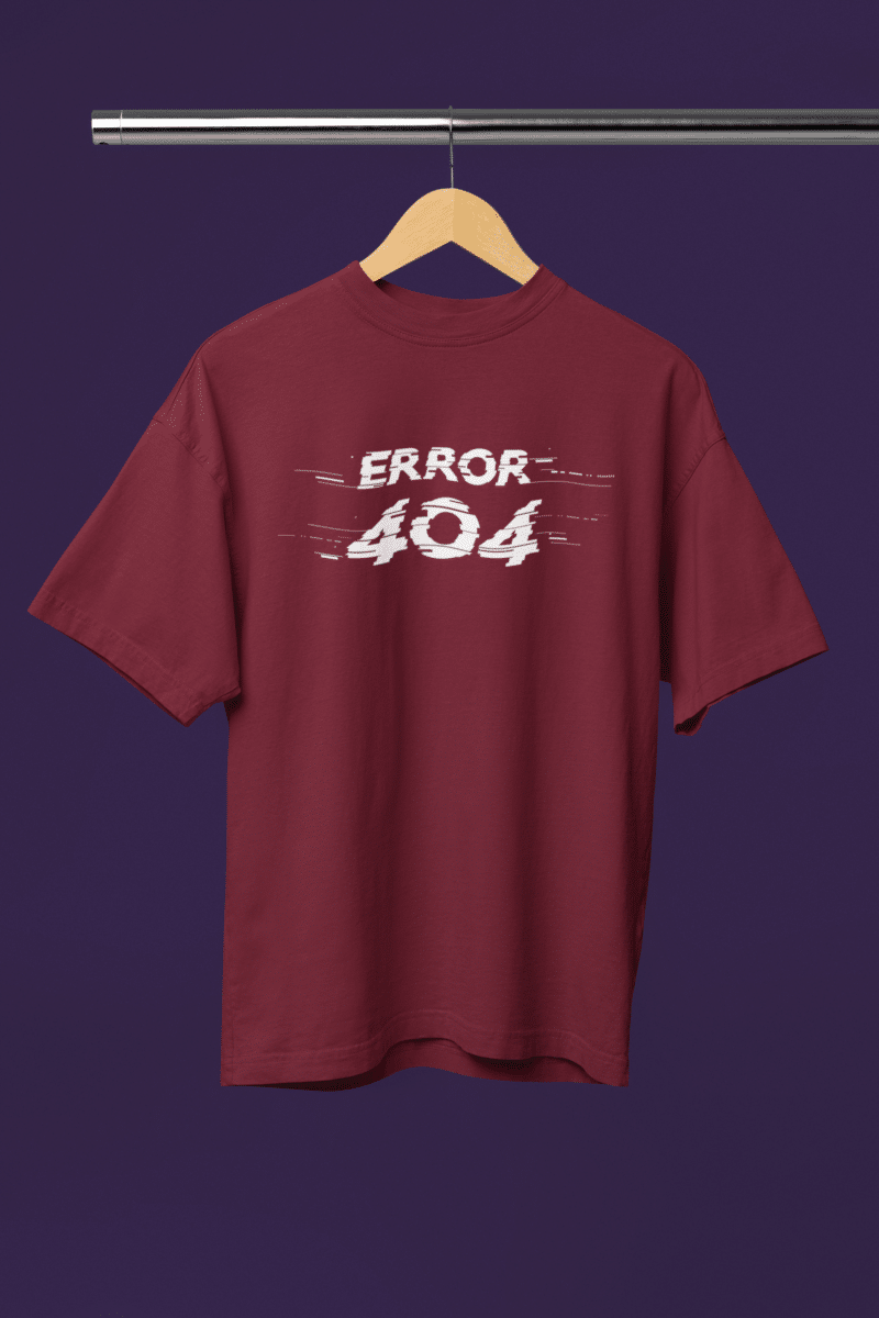 Women's Burgandy Oversized T-Shirt - Error
