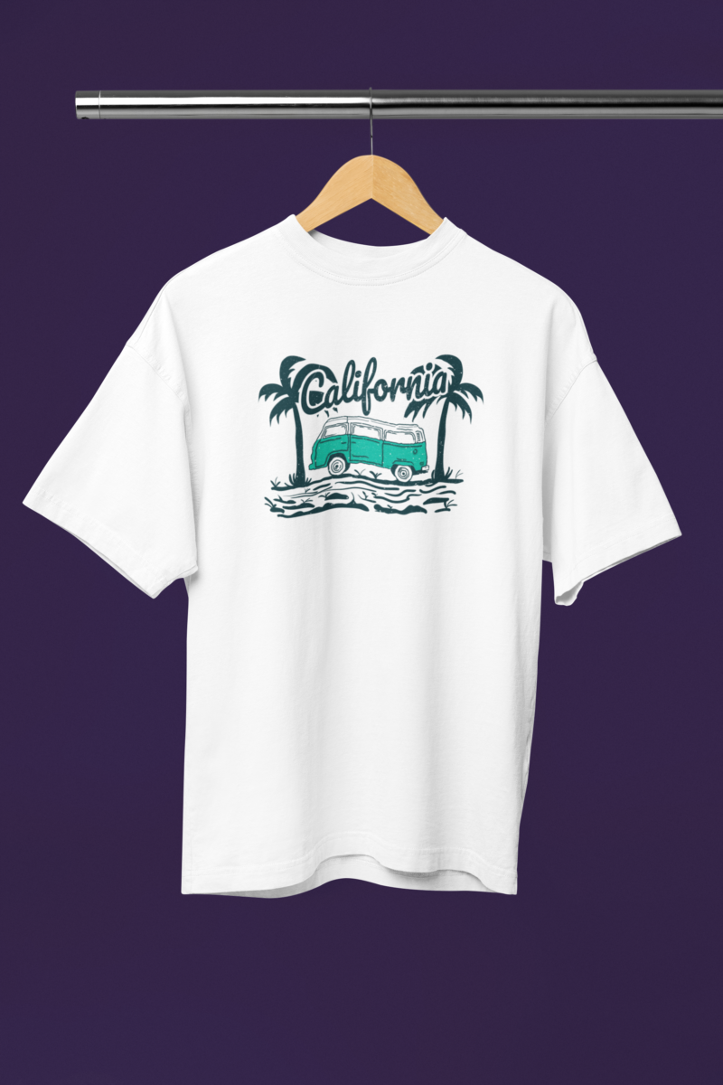 Women's White Oversized T-Shirt - California Theme