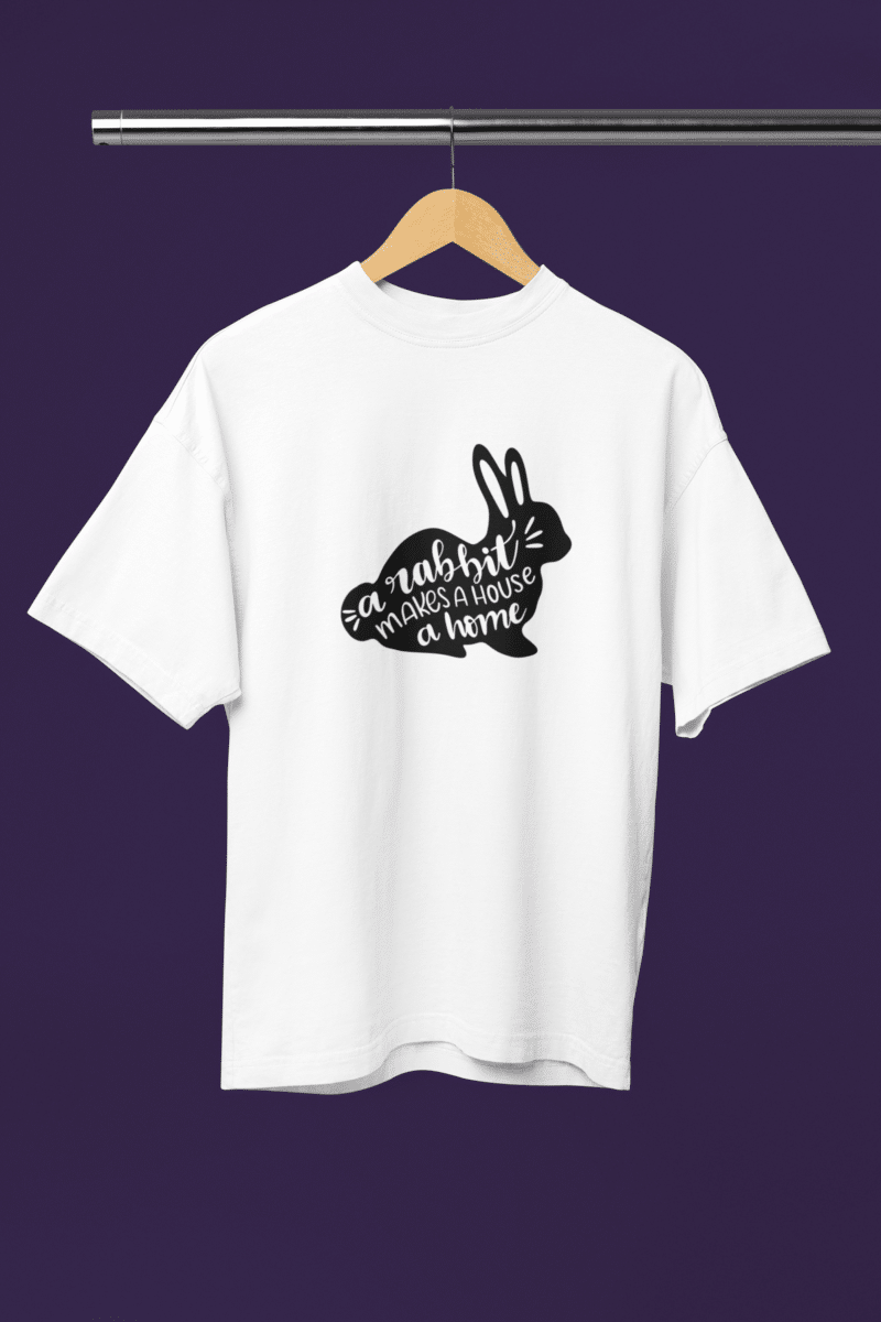 Women's White Oversized T-Shirt - Rabbit Style