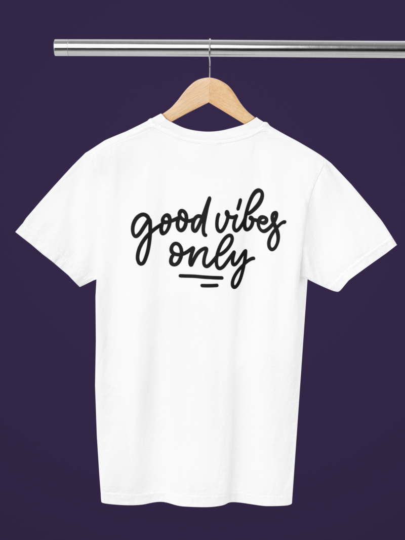 Women's White Classic T-Shirt - Good Vibes