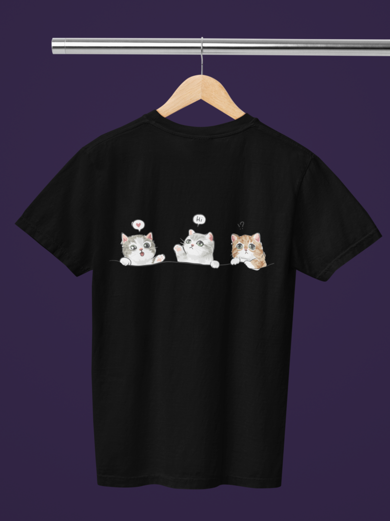 Women's Black Classic T-Shirt - Cute Kitties