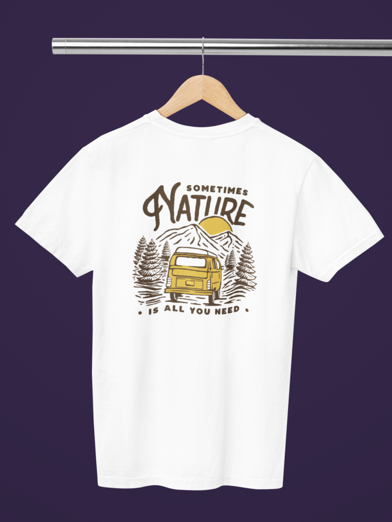Women's White Classic T-Shirt - Nature Vibes