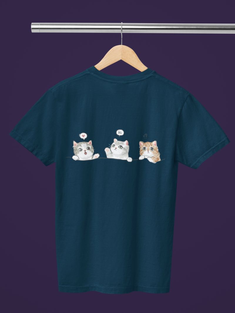 Women's Navy Blue Classic T-Shirt - Cute Kitty