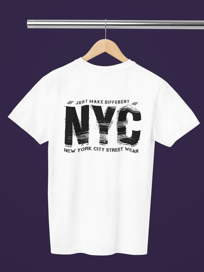 Men's White Classic T-Shirt - Black NYC