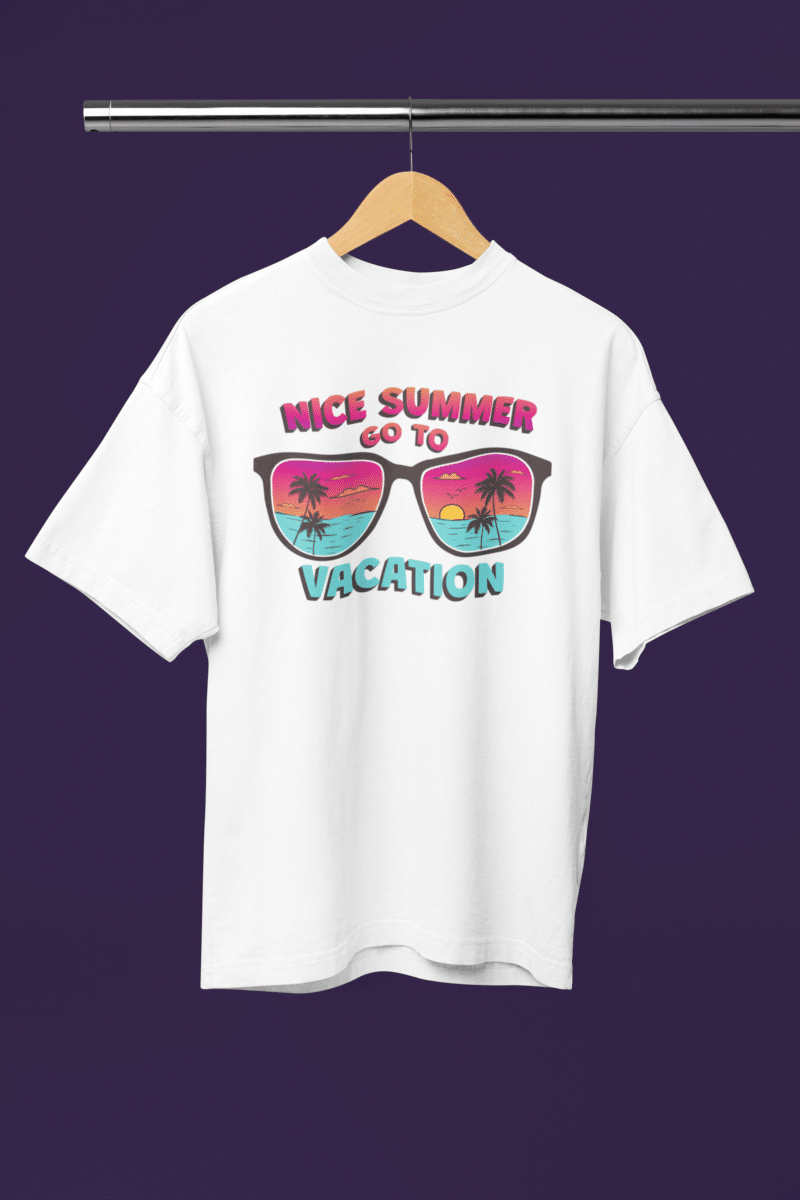 Men's White Oversized T-Shirt  - Nice Summer