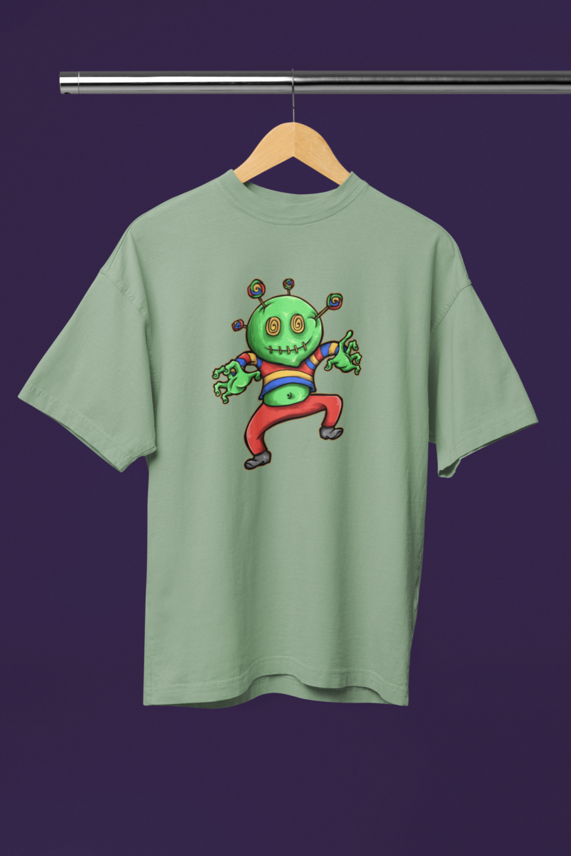 Men's Mint Green Oversized T-Shirt - Alien