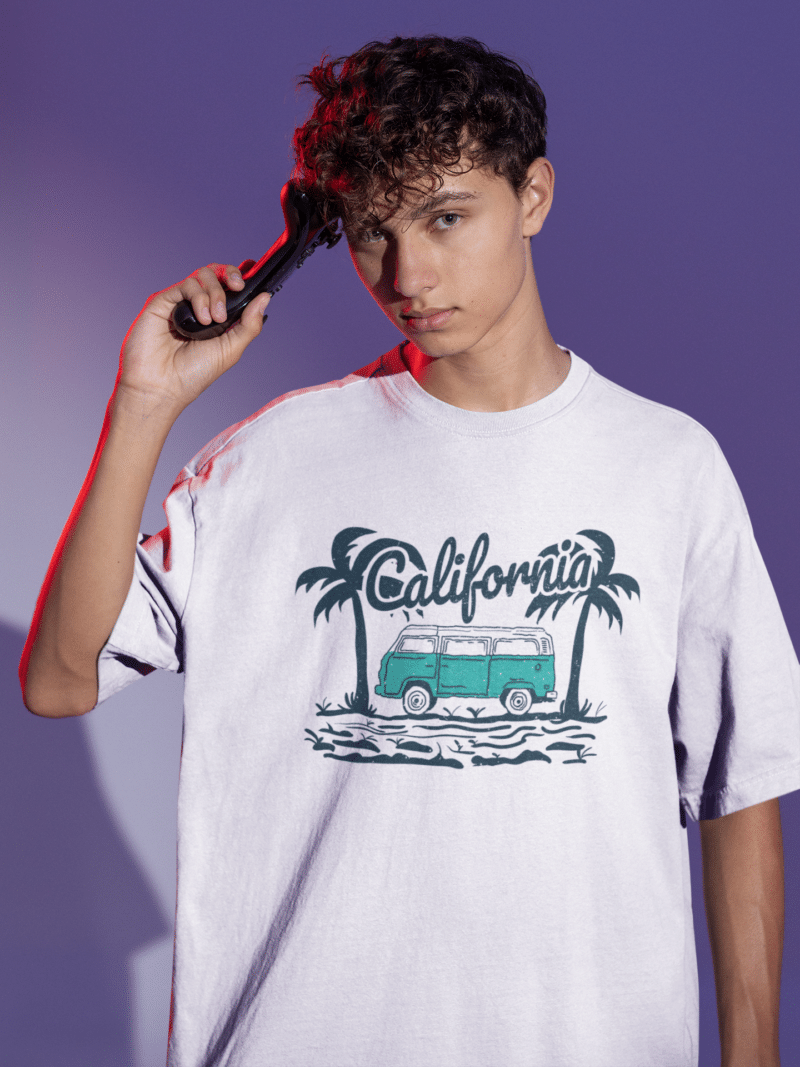Men's White Oversized T-Shirt  - California