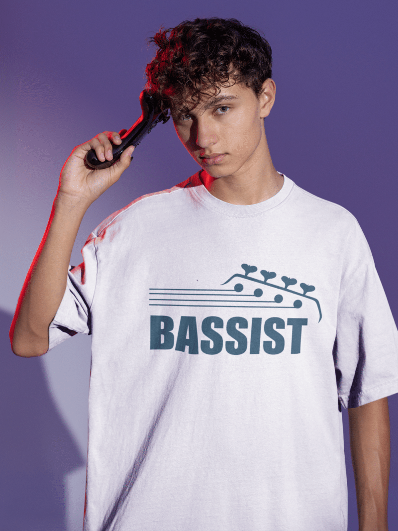Men's White Oversized T-Shirt  - Bassist
