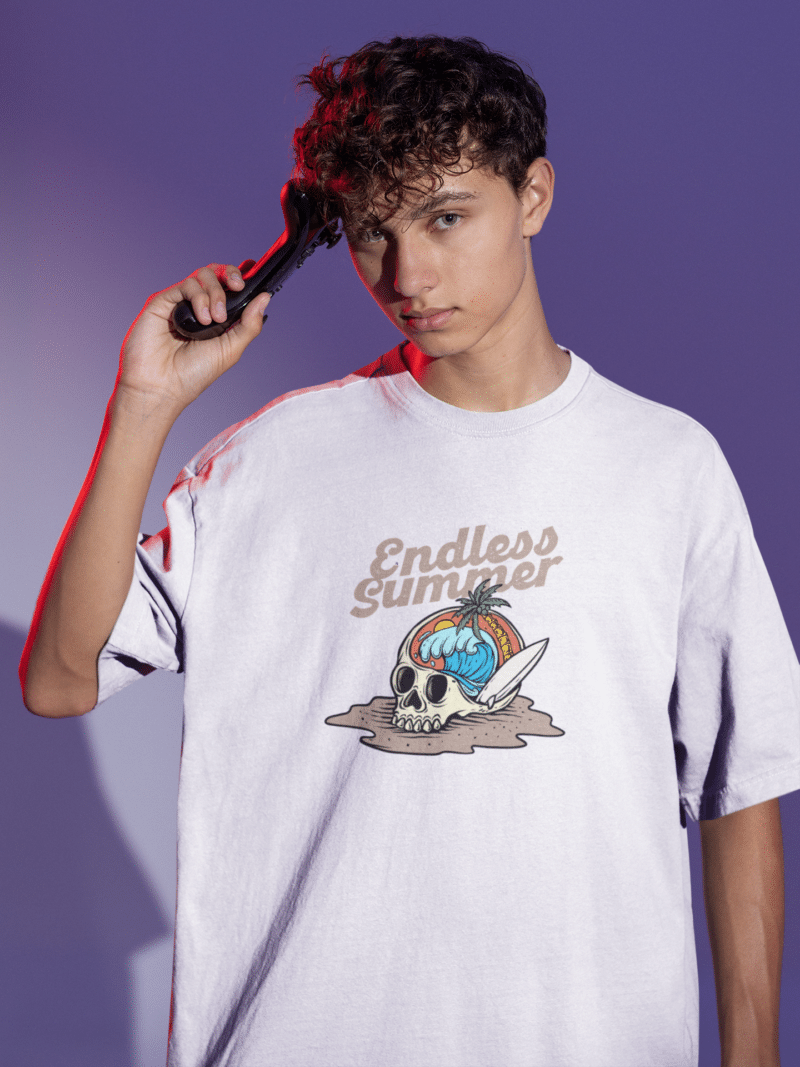 Men's White Oversized T-Shirt  - Endless Summer