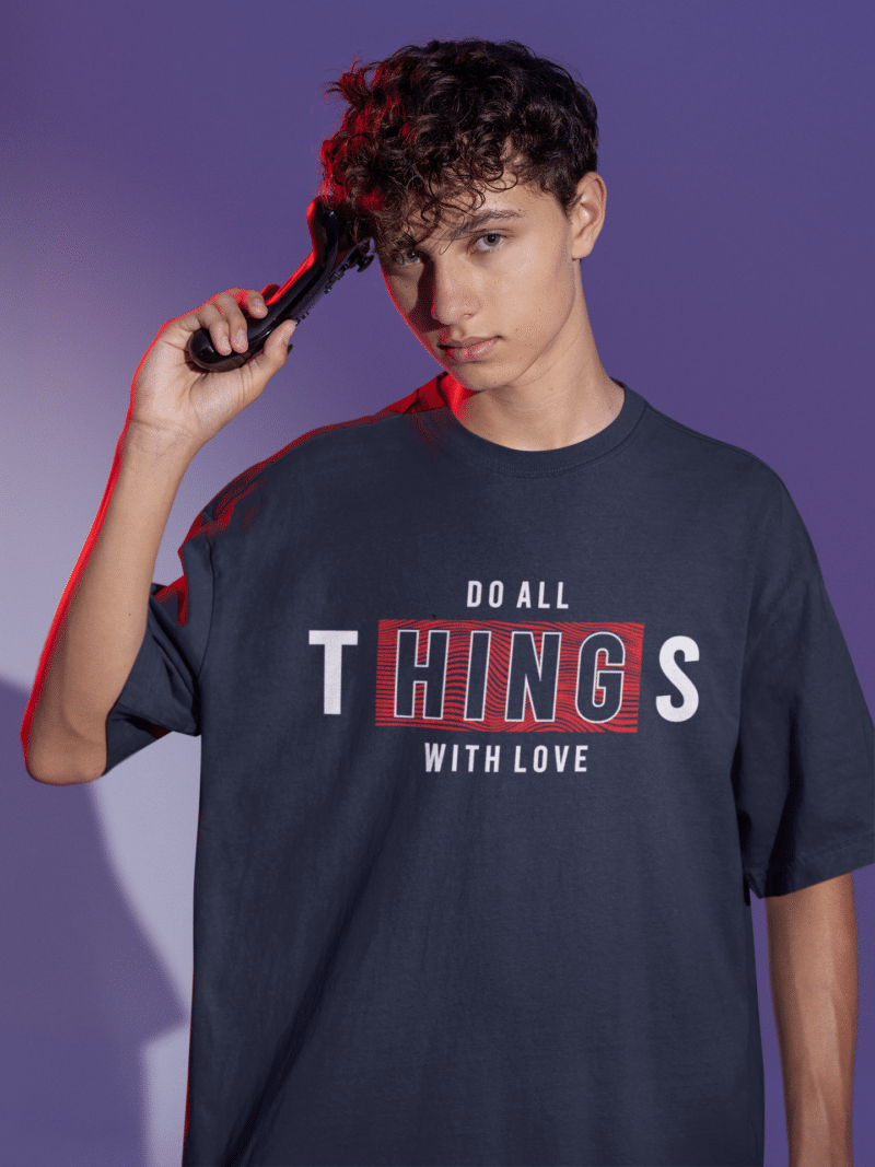 Men's Black Oversized T-Shirt - Do All Things