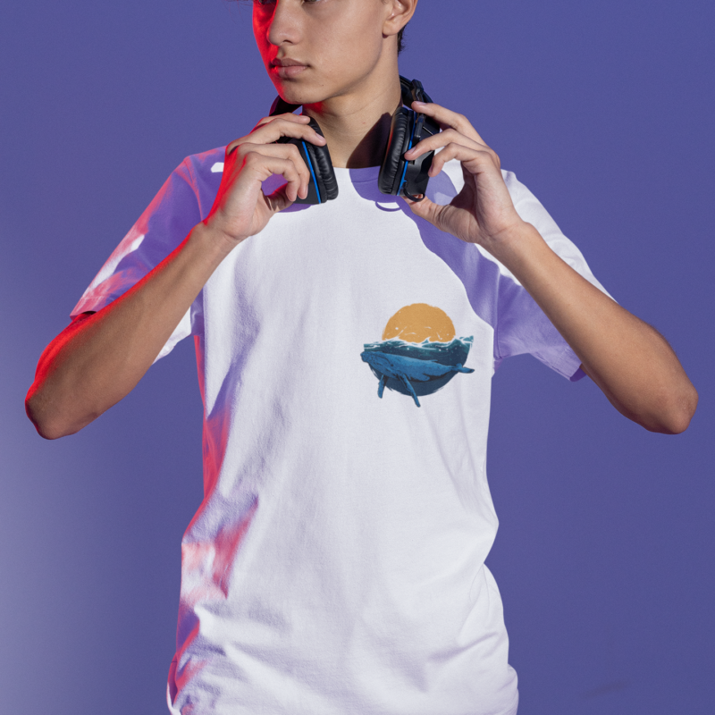t shirt mockup of a serious gamer about to put on some headphones m28451 (1)