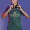 t shirt mockup of a serious gamer about to put on some headphones m28451