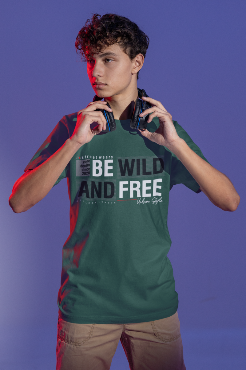 t shirt mockup of a serious gamer about to put on some headphones m28451 (5)