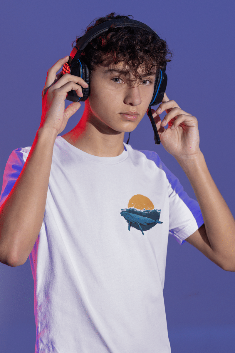 Men's White Classic T-Shirt - Sunset