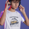 tee mockup featuring a teen gamer wearing headphones m28454 (2)
