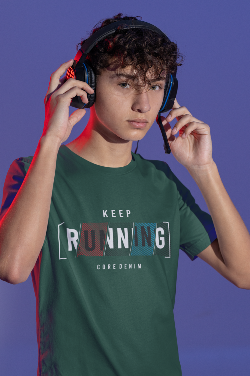 tee mockup featuring a teen gamer wearing headphones m28454 (7)