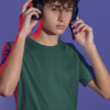 tee mockup featuring a teen gamer wearing headphones m28454s